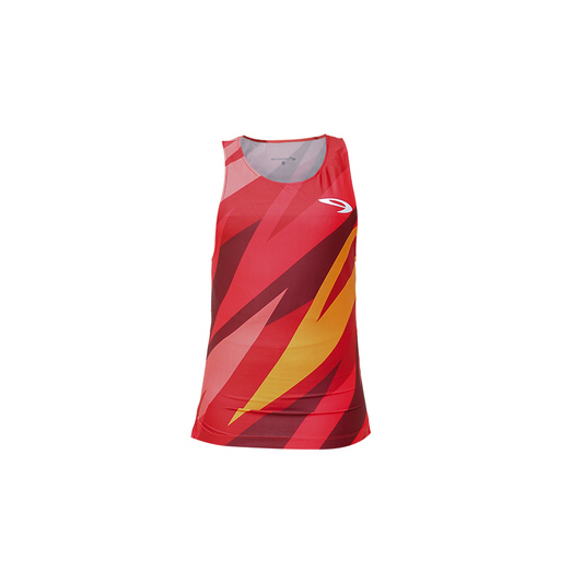 Metamozaic pro running women's singlet maroon red yellow